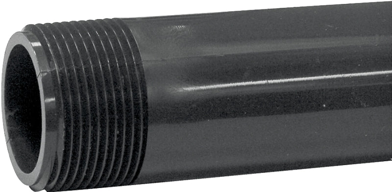 Genova P-114-6 Pipe Nipple, 1-1/4 in, MIP x MIP, PVC, Gray, SCH 80 Schedule, 6 in L