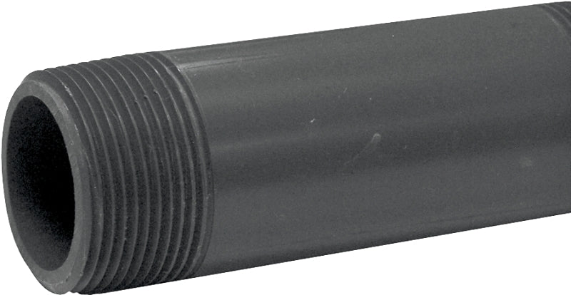 Genova P-114-4 Pipe Nipple, 1-1/4 in, MIP x MIP, PVC, Gray, SCH 80 Schedule, 4 in L
