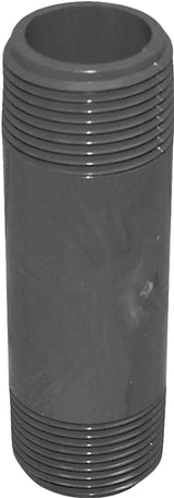 Genova 300 Series P-12-4 Pipe Nipple, 1/2 in, MIP, PVC, Gray, SCH 80 Schedule, 4 in L