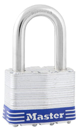 Master Lock 5DLF Padlock, Keyed Different Key, 3/8 in Dia Shackle, 1-1/2 in H Shackle, Boron Alloy Shackle, Steel Body