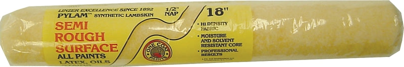 Linzer RC144-18 Roller Cover, 1/2 in Thick Nap, 18 in L, High-Density Polyester Cover