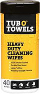 Tub O'Towels TW40 Heavy-Duty Cleaning Wipes, 8 in L, 7 in W, Light Citrus, Polyfiber