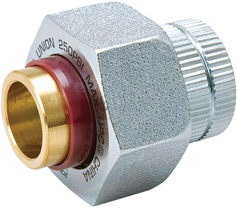 ProLine Series 168-003NL Pipe Union, 1/2 in, FIP x Sweat, Steel, 200 psi Pressure