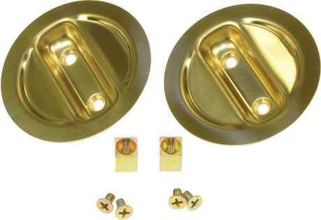 Johnson Hardware 21-3PPK2 Pocket Door Lock, US3 Brass, 2-3/8 in Backset