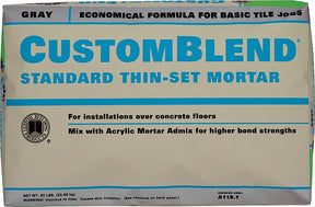 CustomBlend CBTSG50 Economical Non-Modified Thin-Set Mortar, Gray, Powder, 50 lb Bag