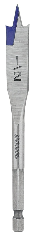 Irwin 87908 Spade Drill Bit, 1/2 in Dia, 4 in OAL, Flat Flute, 1/4 in Dia Shank, Hex Shank