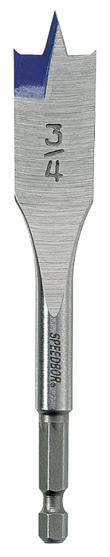 Irwin 87912 Spade Drill Bit, 3/4 in Dia, 4 in OAL, Flat Flute, 1/4 in Dia Shank, Hex Shank