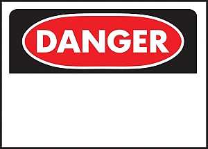 Hy-Ko 523 Danger Sign, Rectangular, White Background, Polyethylene, 10 in H x 14 in W Dimensions, Pack of 5