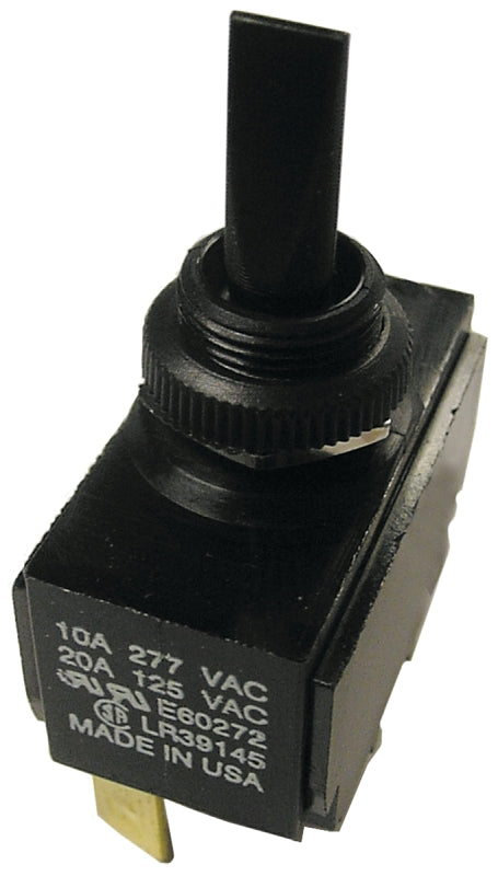Gardner Bender GSW-114 Toggle Switch, 10, 20 A, 125/277 VAC, 2-Position, SPDT, Spade Terminal, Plastic Housing Material