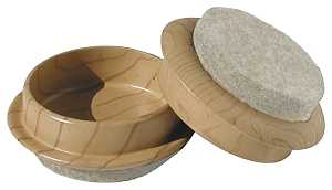 Shepherd Hardware 9363 Caster Cup, Round, 1-3/4 in L x 1-3/4 in W Dimensions, Felt Cloth, 4/PK