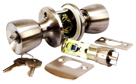 US Hardware D-090B Series Entrance Lockset, Brushed Stainless Steel, Stainless Steel