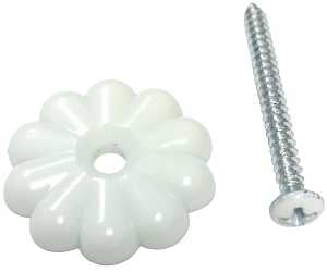 US Hardware D-138B Rosette Button, 1-1/8 in, Plastic, 24 BAG, White