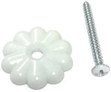 US Hardware D-138B Rosette Button, 1-1/8 in, Plastic, 24 BAG, White