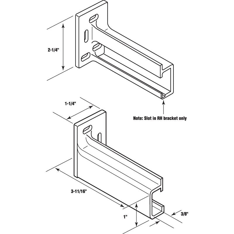 Prime-Line R 7265 Drawer Track Backplate, Nylon, Raw, Pack of 6