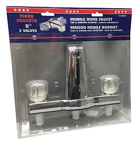 US Hardware P-005PB Tub and Shower Diverter, Chrome, 2-Faucet Handle