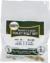 Harvey 51100 Bolt Set, 1/4 in Dia x 2-1/4 in L Dimensions, EZ-Snap, Brass