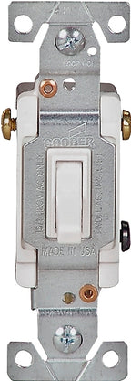 Eaton 1303-7W-10-L Toggle Switch, 15 A, 120 V, 3-Position, SPDT, Push-In Terminal, Polycarbonate Housing Material