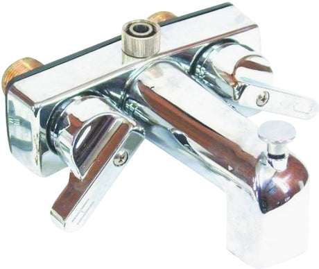 US Hardware P-670B Tub and Shower Diverter, 2-Faucet Handle, Center Mounting, Brass, Chrome
