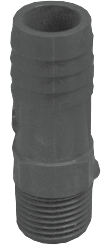 Boshart UPPIA-0507 Pipe Adapter, 1/2 x 3/4 in, MPT x Insert, Polyethylene, Gray