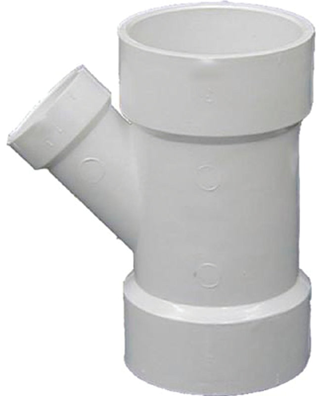 Genova 71041 DWV Pipe Wye, 4 x 4 x 1-1/2 in, Hub, PVC, SCH 40 Schedule