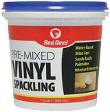 Red Devil 0534 Spackling Compound, Latex, Oil, Water Base, Off-White, 1 qt Tub