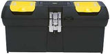 STANLEY 016013R Tool Box with Tray, 2.1 gal, Polypropylene, Black