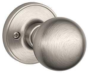 Schlage J170 CAN 619 Dummy Knob, Knob Handle, Round Design, Residential, Metal, Satin Nickel