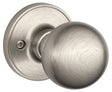 Schlage J170 CAN 619 Dummy Knob, Knob Handle, Round Design, Residential, Metal, Satin Nickel