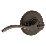 Kwikset 300BL 11P CP Privacy Lever, Thumbturn Lock, Venetian Bronze, Zinc, Residential, Reversible Hand, 3 Grade