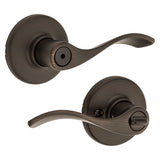 Kwikset 300BL 11P CP Privacy Lever, Thumbturn Lock, Venetian Bronze, Zinc, Residential, Reversible Hand, 3 Grade