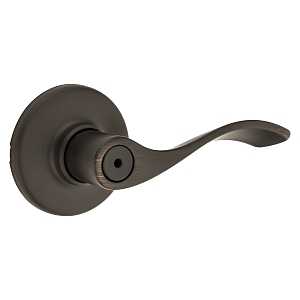 Kwikset 300BL 11P CP Privacy Lever, Thumbturn Lock, Venetian Bronze, Zinc, Residential, Reversible Hand, 3 Grade