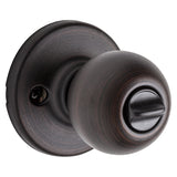 Kwikset 400P 11P CP Entry Knob, Ball, Polo, Venetian Bronze, Zinc, Pin, Tumbler Keyway, Residential, 3 Grade