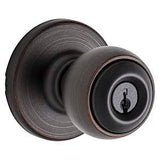 Kwikset 400P 11P CP Entry Knob, Ball, Polo, Venetian Bronze, Zinc, Pin, Tumbler Keyway, Residential, 3 Grade