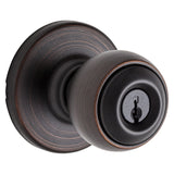 Kwikset 400P 11P CP Entry Knob, Ball, Polo, Venetian Bronze, Zinc, Pin, Tumbler Keyway, Residential, 3 Grade
