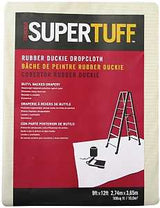 Trimaco 80201 Drop Cloth, 12 ft L, 9 ft W, 1/16 in Thick, Butyl Backed Drapery Fabric, Beige/Cream