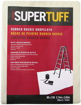 Trimaco 80201 Drop Cloth, 12 ft L, 9 ft W, 1/16 in Thick, Butyl Backed Drapery Fabric, Beige/Cream