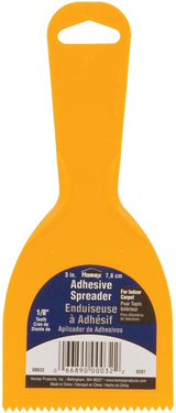 Homax 32 Adhesive Spreader Knife, 1/8 in Notch, Notched Blade, Polystyrene Blade, Polystyrene Handle