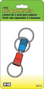 Hy-Ko KC114 Key Ring, 3-Ring, Pull-Apart