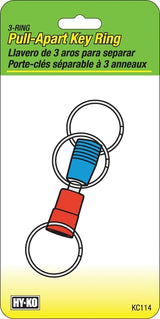 Hy-Ko KC114 Key Ring, 3-Ring, Pull-Apart