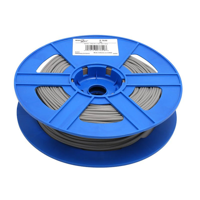 Make-2-Fit P 7649 Screen Retainer Spline, 0.120 in D, 250 ft L, Vinyl, Gray, Round