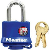 Master Lock 312D Padlock, 1-9/16 in W Body, Keyed Different Key, 9/32 in Dia Shackle, 1-1/16 in H Shackle, Steel Shackle