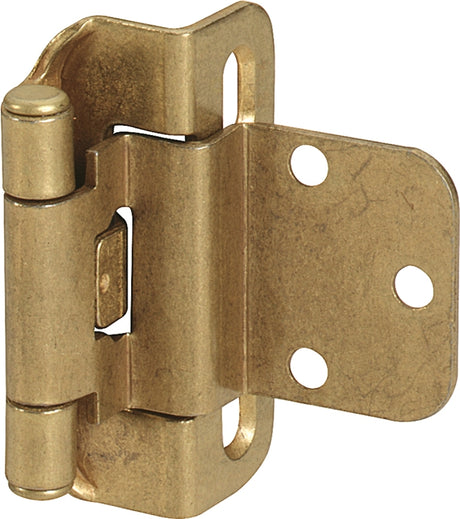 Amerock BPR7565BB Cabinet Hinge, 3/8 in Inset, Burnished Brass, 2-1/4 in L x 1-13/16 in W