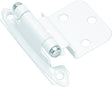 Amerock BPR3428W Inset Self Closing Face Mount White Cabinet Hinge, 3/8 in Inset, 2-3/4 in L x 2-3/16 in W, 1 pair