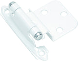 Amerock BPR3428W Inset Self Closing Face Mount White Cabinet Hinge, 3/8 in Inset, 2-3/4 in L x 2-3/16 in W, 1 pair