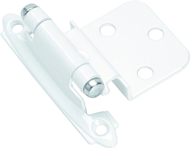 Amerock BPR3428W Inset Self Closing Face Mount White Cabinet Hinge, 3/8 in Inset, 2-3/4 in L x 2-3/16 in W, 1 pair