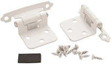 Amerock BPR3429W Variable Overlay Self Closing Face Mount White Cabinet Hinge, 3/8 in Inset, 2-3/4 in L x 1-3/4 in W, 1 pair