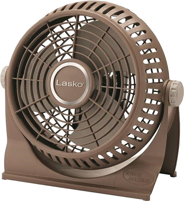 Lasko Breeze Machine 505 Desk Fan, 120 V, 10 in Dia Blade, 2-Speed, 435 cfm Air, Brown