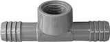 Boshart UPVCFT-07 Combination Hose Tee, 3/4 in, Insert x Insert x FPT, PVC, Black