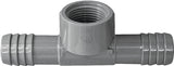 Boshart UPVCFT-07 Combination Hose Tee, 3/4 in, Insert x Insert x FPT, PVC, Black