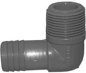 Boshart UPPME-10 Combination Elbow, 1 in, MPT, 1 in, Insert, Polypropylene